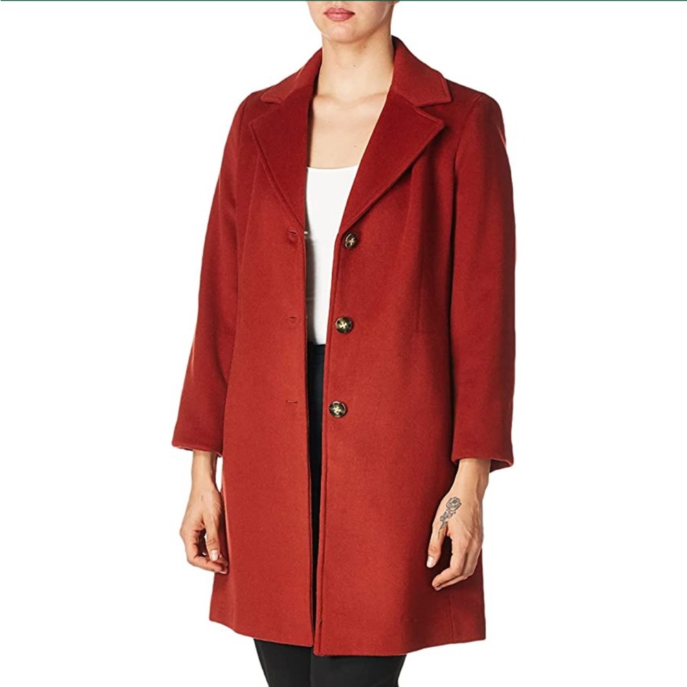 NWT Calvin Klein Classic Cashmere Coat- chili pepper 🌶